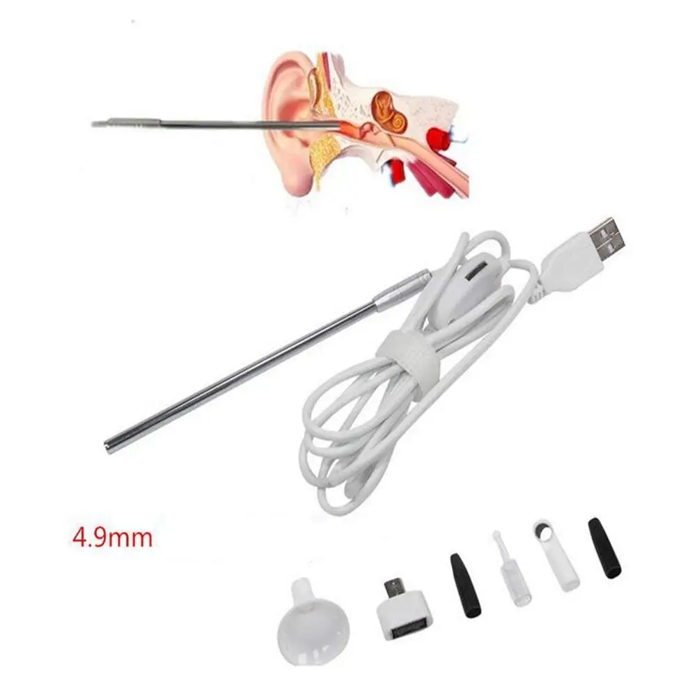 

Android Phone 4.9mm Lens Medical USB Endoscope for OTG PC Borescope Inspection Otoscope Endoscope Camera for Ear Nose