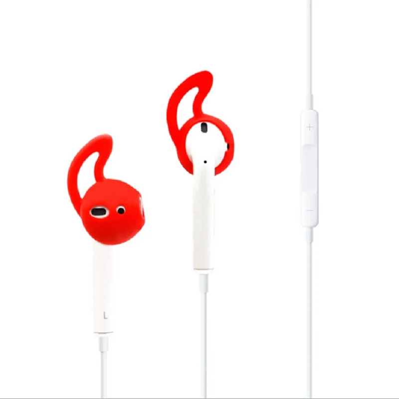 1 Pairs Airpods Earphone Case Cover Silicone Antislip Ear Hook Earbuds tips Caps for iPhone Earpads Earpods Eartips free shiping