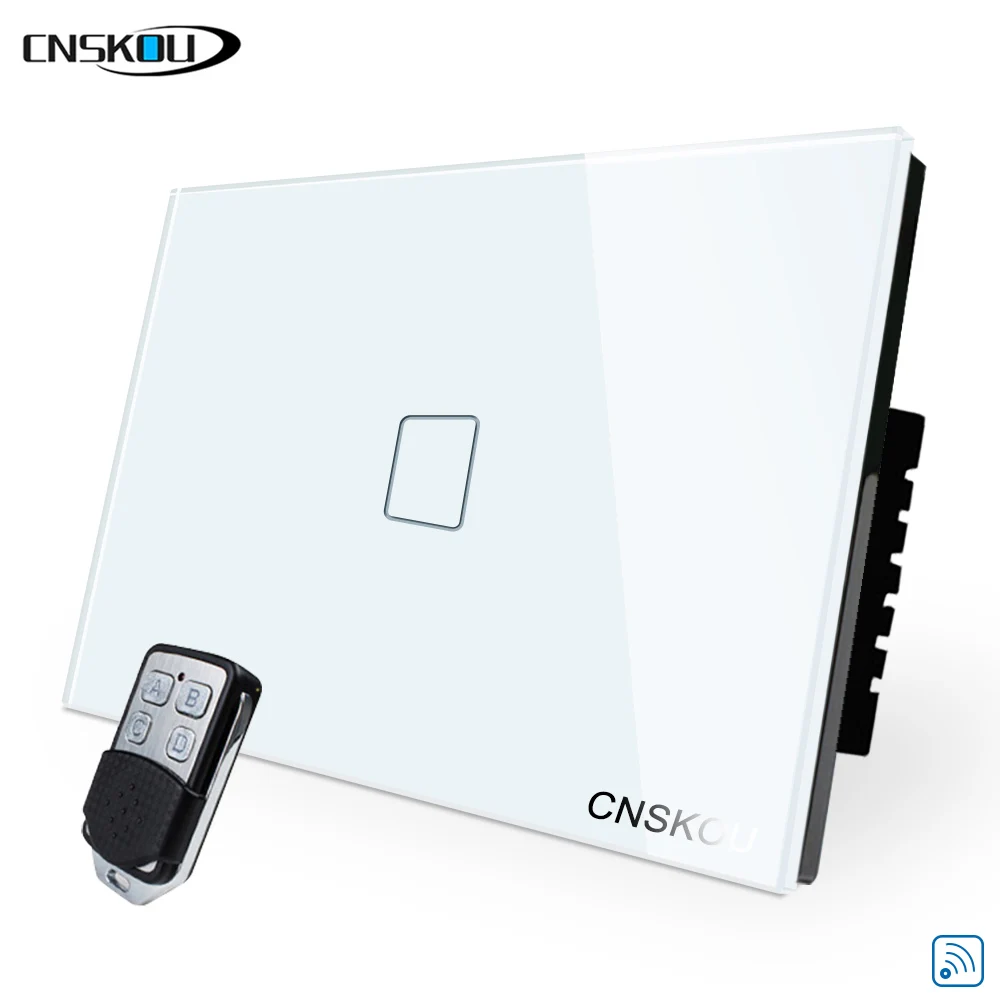 

Cnskou US Standard 1 Gang Remote Control Type Wall Light Controller Smart Home Automation Touch Switch Waterproof Fireproof