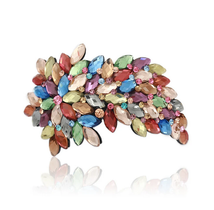 

Extra Large Leaf cyrstal gold leaf hair for girl hair accessories crystal fashion crystal hair claw RM206 free shipping