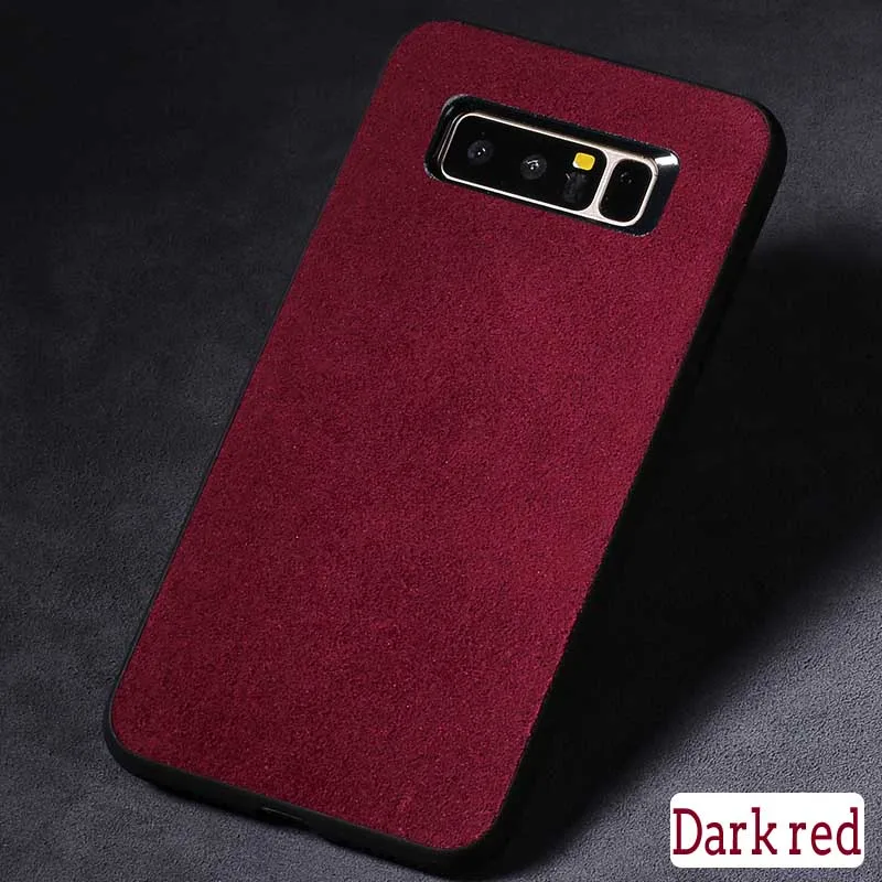 Wangcangli чехол для телефона из натуральной кожи для samsung Galaxy Note 8, чехол из замшевой кожи, задняя крышка для S7 S8 S9 Plus, J5, A5, оболочка - Цвет: Wine red