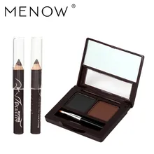 Menow два-цвет бровей porwder пояса брови кисти подарки с подводка-фломастер Водонепроницаемый природных стерео Макияж E12002