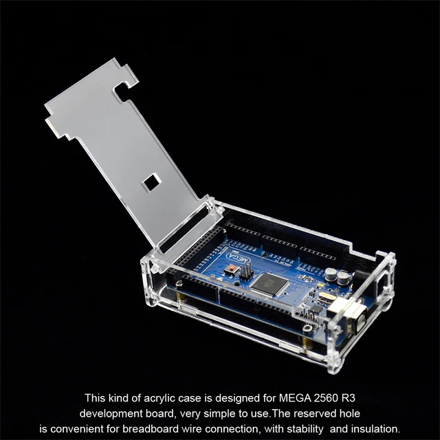 Hi-Q Keyes Enclosure Transparent Clear Acrylic Box Compatible for Arduino Mega 2560 R3 Case