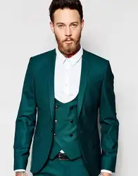 Новые поступления One Button Жених Смокинги шаль нагрудные Groomsmen best человек мужские свадебный костюм (куртка + брюки + жилет + галстук) ширина: 130