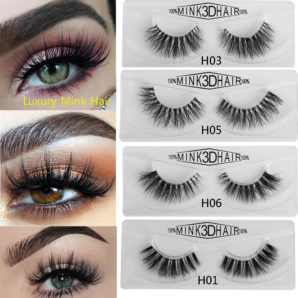 1 Pair Luxurious 3D Multilayer Mink Fur False Eyelashes Long Fluffy