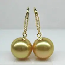 Горячая Распродажа AAAA+ 14 мм золотые жемчужные серьги-ракушки