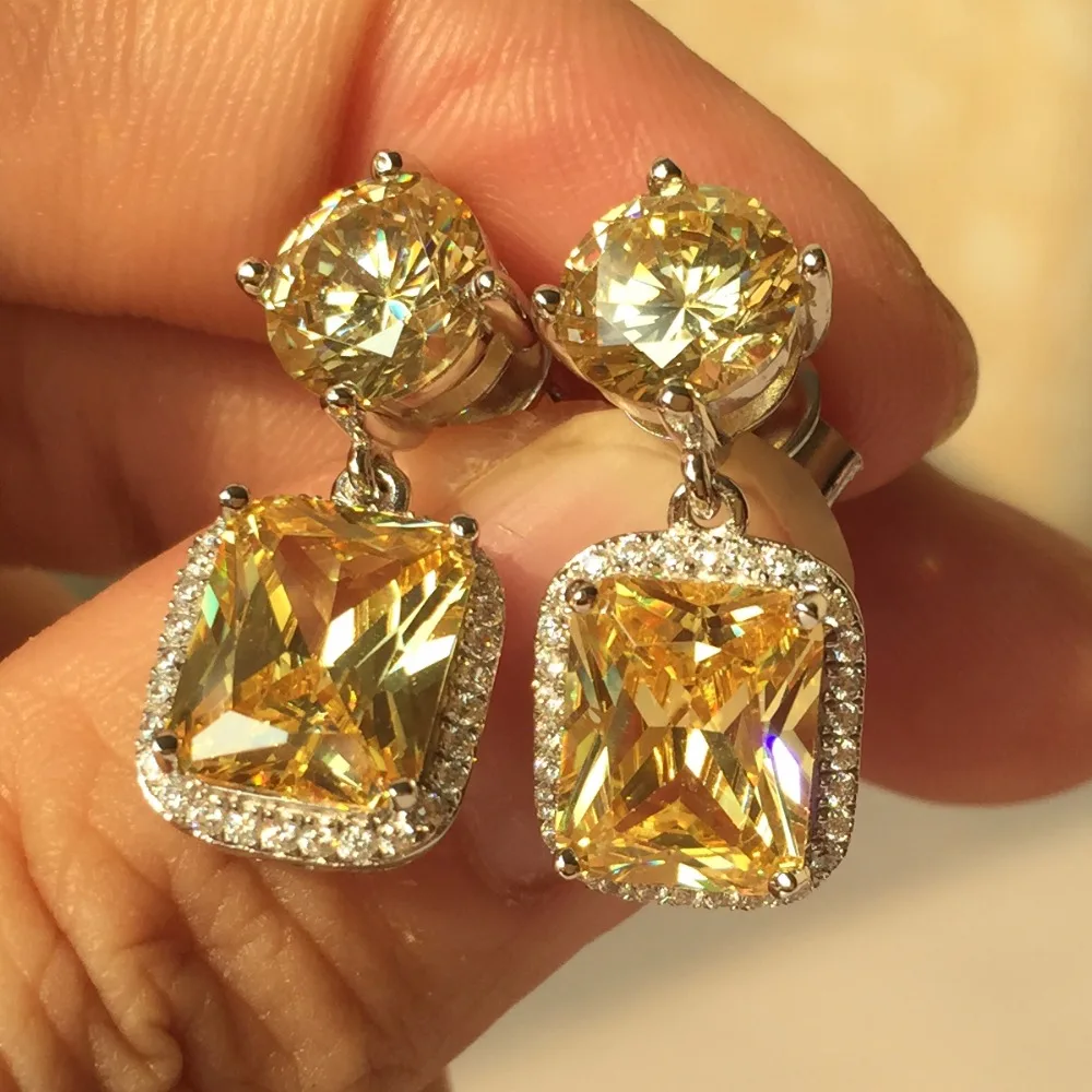 Wedding Earrings 925 Sterling Silver Cubic Zirconia for Women Dangle Bridal Earrings Fashion Accessories - Image 2