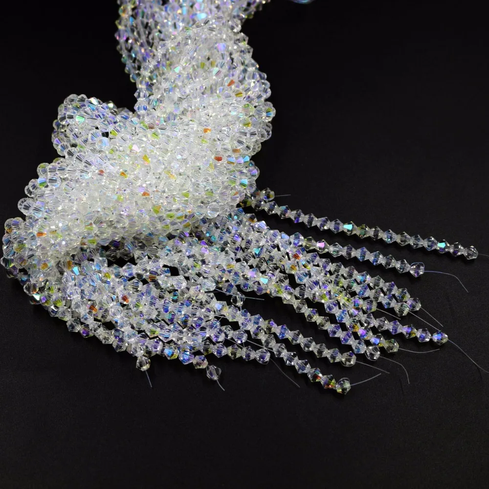 

Plastic Crystal Bicone Beads Clear AB 2/3/4/5/6/8mm Czech Glass Faceted Spacer Beads For DIY Making Costume Jewelry Wholesale