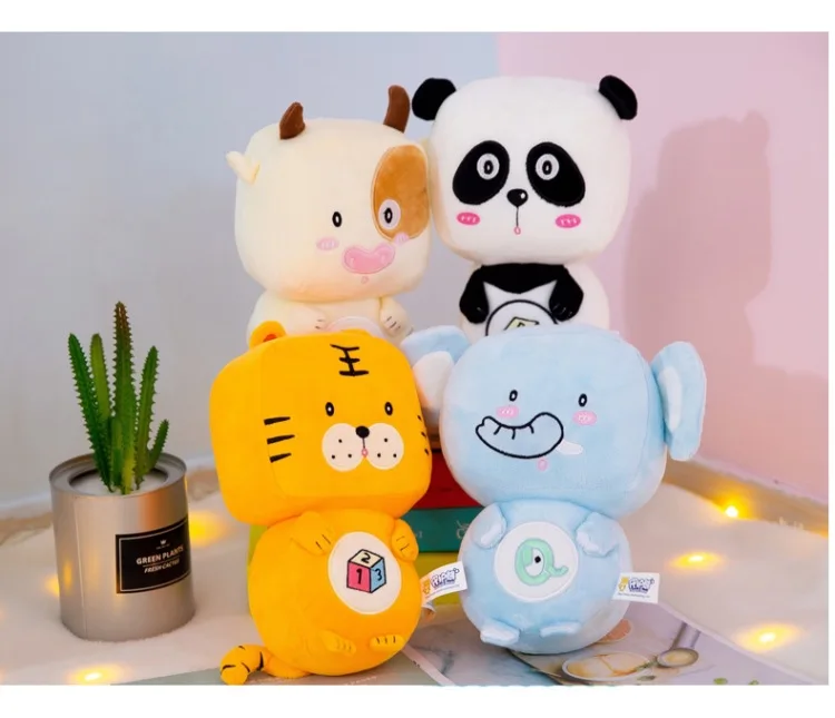 25 см слон коала кролик корова панда Тигр плюшевая квадратная Кукла Мягкие животные игрушки дети девочка подарок милый захват кукла