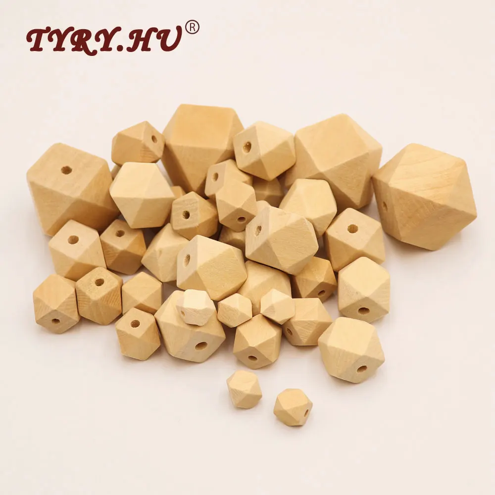 Tyry. hu 50 قطع الخشب الطبيعي مسدس الخرز diy الحرف قلادة الطفل عضاضة الرعاية خشبية مضغ اللعب هدية الحجم لاخترت