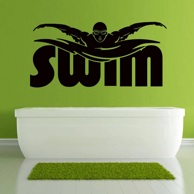 

ZOOYOO Swim Player Wall Sticker Home Decor Creative Wall Decals For Kids Children Room Living Room Decoration Bathroom Wallpaper