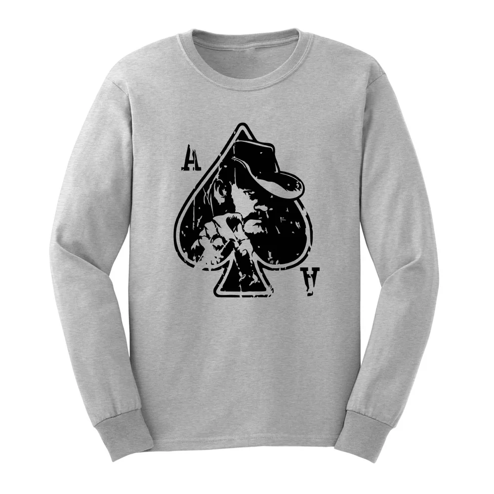

Loo Show Mens Lemmy - Ace Of Spades Long Sleeve T-Shirts Casual Men Tee