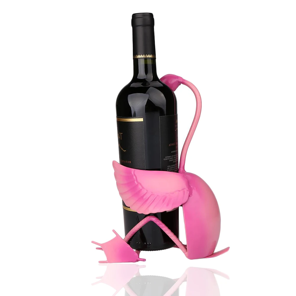 Фламинго винная бутылка Стойка Металлическая винная бутылка дисплей стенд отель Крытый домашний декор вечерние украшения для отеля