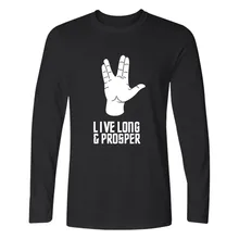 New Star Trek T Shirt Men Hip Hop Tee Harajuku Spock Live Long and Prosper Long Sleeve T-shirts with Men TShirt Brand Famous 4XL