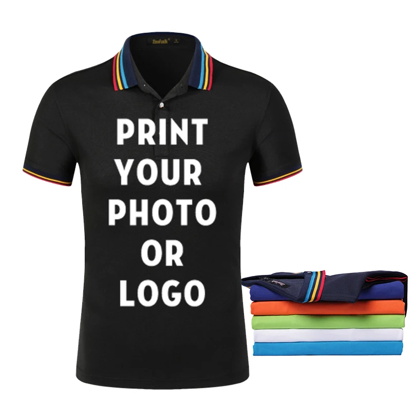 

Top Quality New Brathable Brand 2019 Summer Men Short Sleeve Solid Polo Shirts Custom Print Design Text Mens Cotton Shirts Tops
