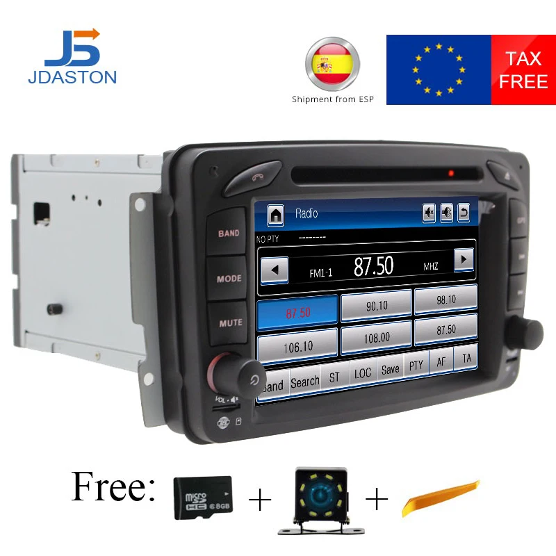 

JDASTON Top Profession 2 Din 7 inch Car DVD Player For Mercedes Benz W209/W203/W168/M/ML/W163/W463/Viano/W639/Vito RADIO GPS SWC