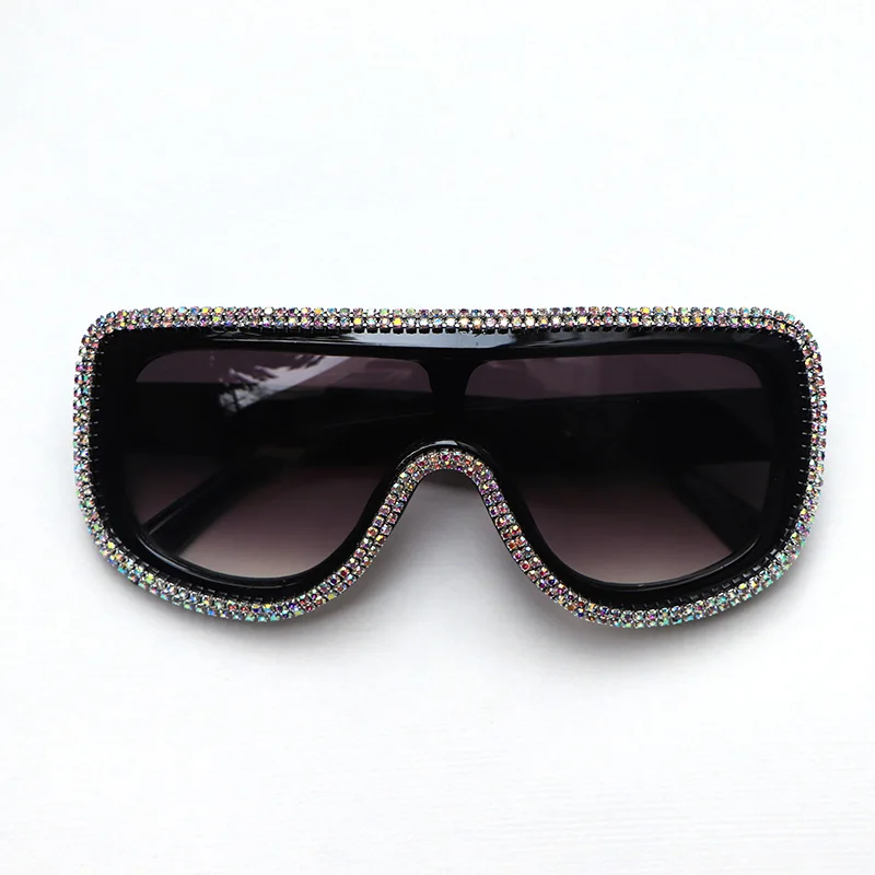 liang-multi Новые плоские солнцезащитные очки со стразами очки женские квадратные солнцезащитные очки для женщин Модный известный бренд очки gafas de sol - Цвет линз: liang-multi