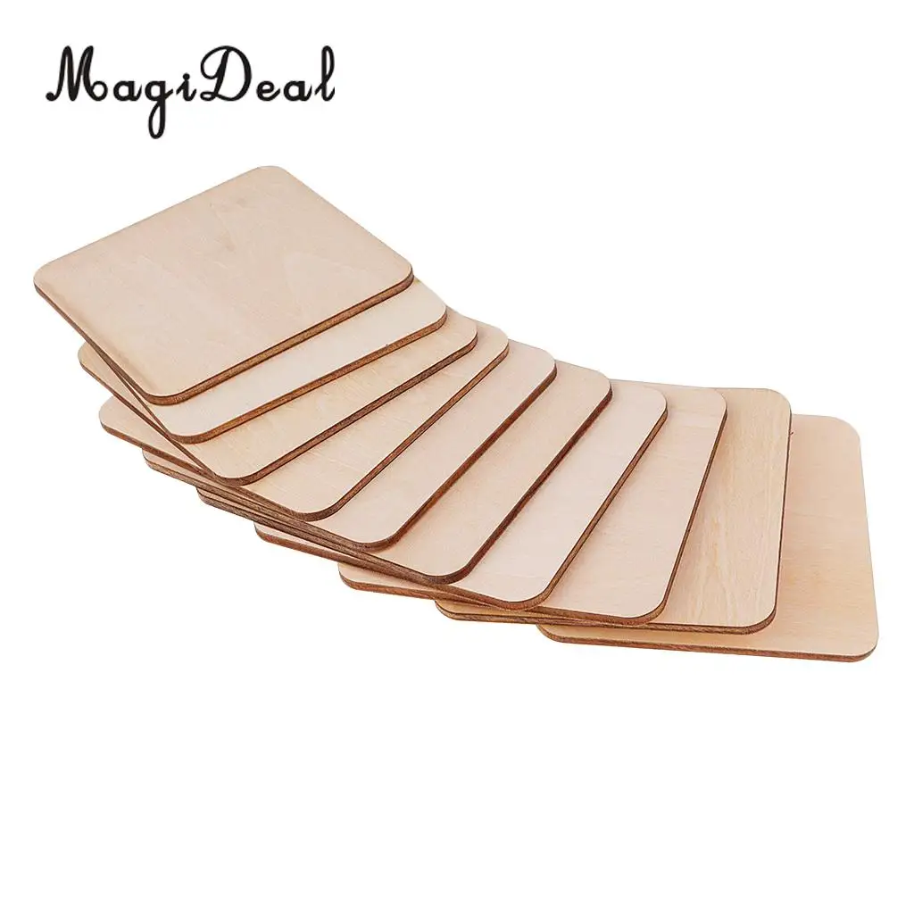 50mm 80mm 120mm Wooden Square MDF Unfinished Wood Pieces Blank Plaque for DIY Craft Pyrography Embellishments