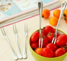 10Pcs Stainless Steel Fruit Fork Cutlery Dessert Fruit Forks For Restaurant Cafeteria Home Flatware For Fruit Salad 12.8cm