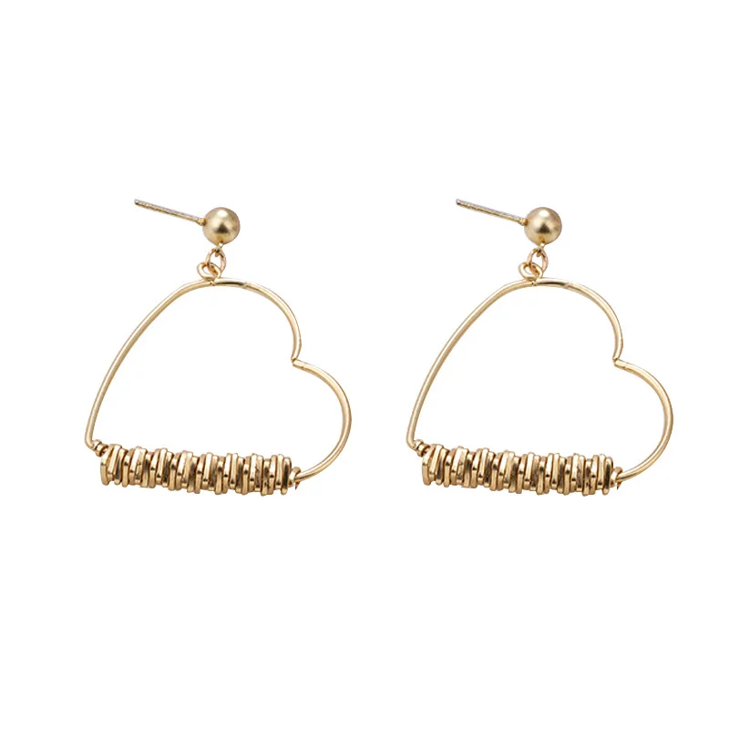 AOMU New Pear Earrinfs Design Matte Metal Gold Love Heart Triangle Geometric Irregular Freshwater Pearl Drop Earrings for Women | Украшения