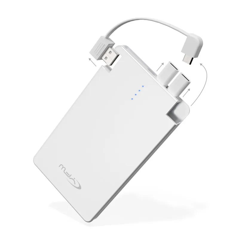 YFW Built in Cable Pover Bank Lightning Port External Battery Charger