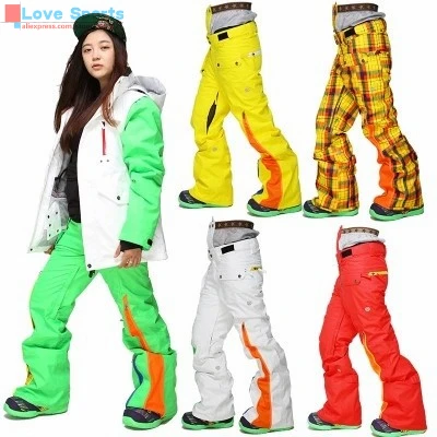 Cheap Newest High Quality Women Thick Warm Snowboard Pant Ski Pants for Women Skiing Pants for Lady Outside Sport in Cold Winter