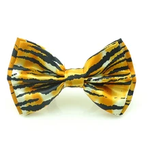 Дизайн желтый черный Зебра мужской галстук-бабочка Женщины смокинг в стиле унисекс платье вечерние галстуки из полиэстера хорошее качество свадьба Повседневная одежда на шнуровке