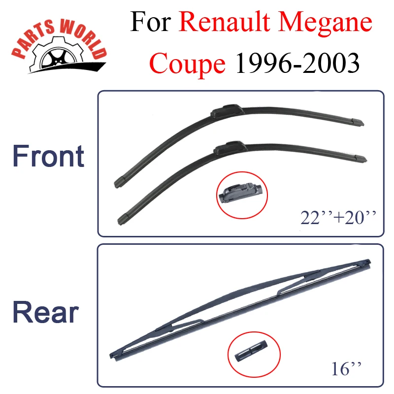 Wiper Blades For Renault Megane Coupe 1996-2003 Windscreen Rubber Windshield Front And Rear Wipers Car Accessories Auto Parts | Автомобили