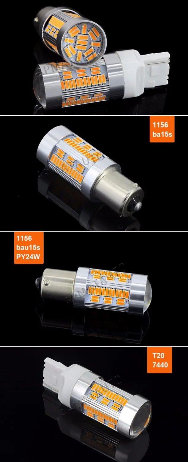 2x Canbus без Hyper Flash Янтарный Желтый 7440 W21W WY21W T20 Светодиодные Сменные лампы для авто