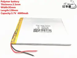 2 шт./лот хорошего качества большой ёмкость 3,7 в 3595130 6000 мАч каждый планшет универсальный перезаряжаемые литиевые батареи