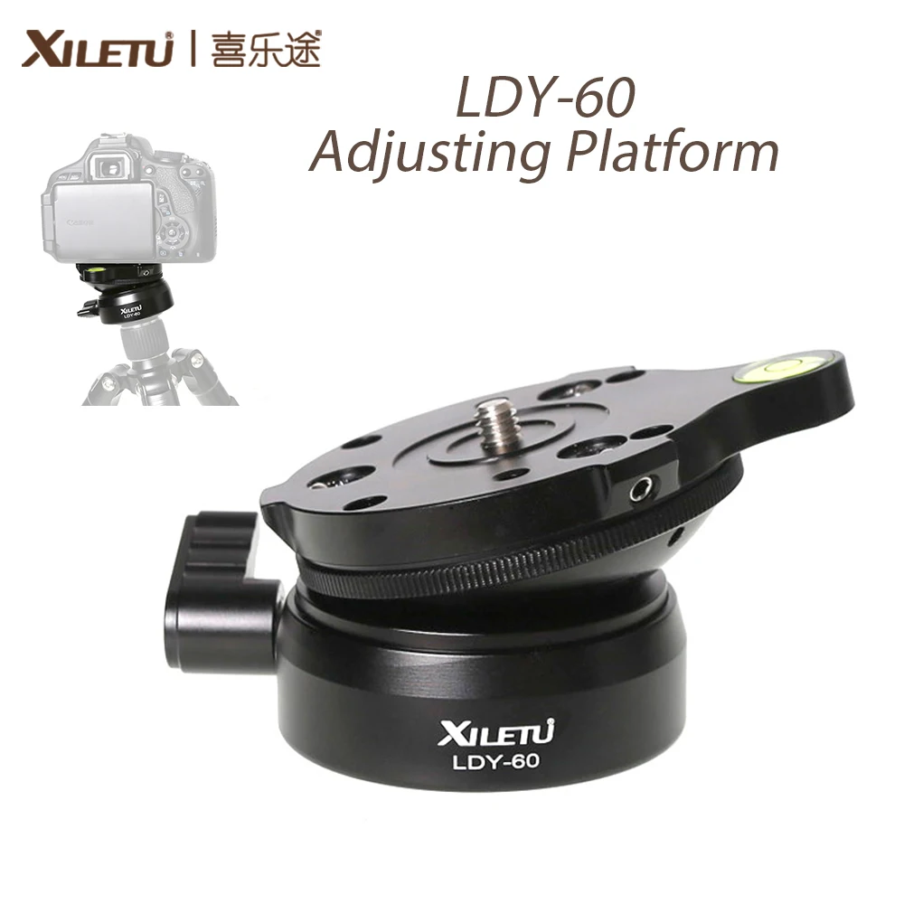 

XILETU LDY-55 Adjusting Platform for Tripod Monopod Semisphere Base Panoramic Head 1/4"-3/8" screw Photography Accessories