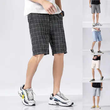 

2019 Men's 5XL Plaid Pattern cotton Drawstring Casual Shorts Soft Boxer Pajama Sexy Nightwear Underpants Home wear 5.11