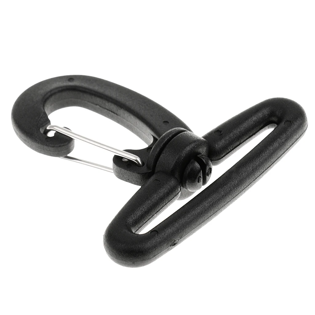 Nylon Swivel Snap Hook Clip Backpack Webbing Buckle Black 50MM