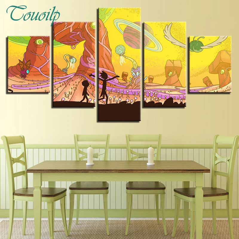 

5 panel DIY full spuare&round diamond painting Rick And Morty cross stitch full drill needlework painting Plastic crafts diamond