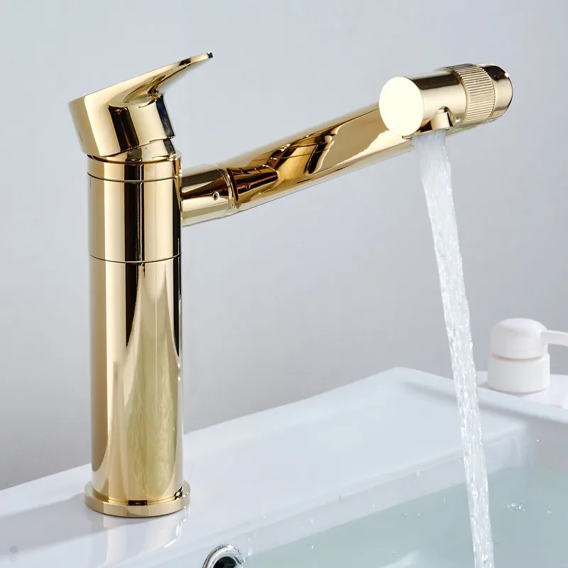 

Bathroom Basin Faucet Total Brass Sink Mixer Tap Hot and Cold Basin Faucet Swivel Spout Golden Bathroom Crane Torneira lavatorio