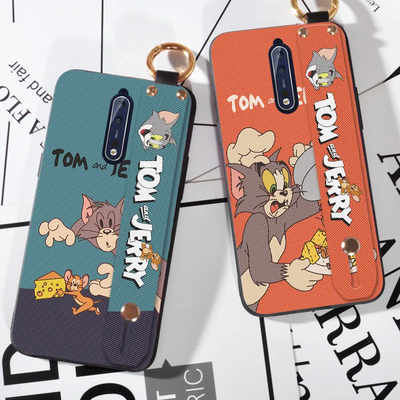 

Cat and Mouse Case For Nokia 8 Sirocco X5 X6 X7 X71 9 6 2018 Silicone Wristband Back Cover Case For Nokia 7 5.1 6.1 8.1 Plus