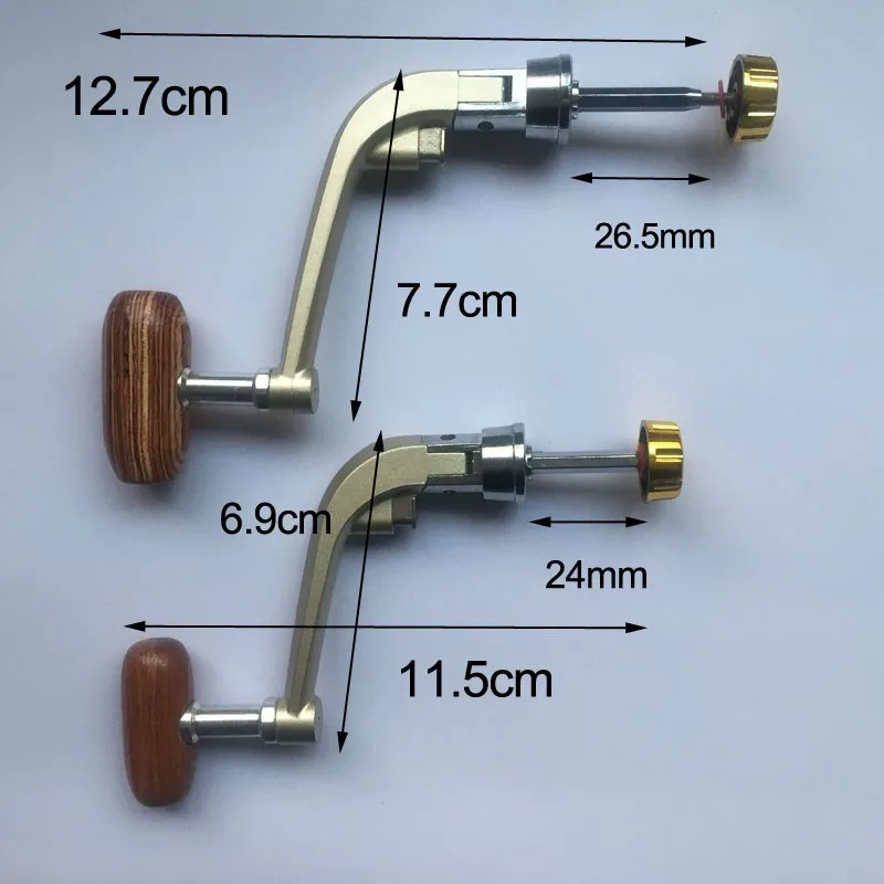 Металлическая рыболовная Катушка Ручка Складная качающаяся рука для 1000-6000 колеса деревянная ручка рыболовные снасти аксессуары два размера X074
