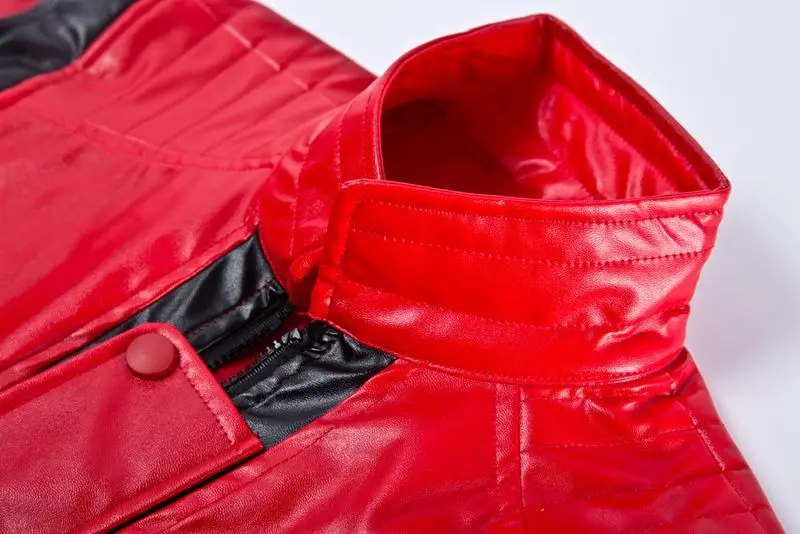 MJ/Куртки с Майклом Джексоном; куртка-триллер; Детские пальто; красные костюмы в стиле пэчворк; XXS-4XL верхняя одежда из искусственной кожи