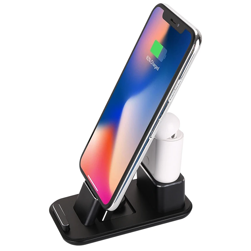 

Aluminium Alloy Charging Stand For Iphone X Iphone 8 Airpods 2 in 1 Charger Dock Station Phone Holder For Iphone 7