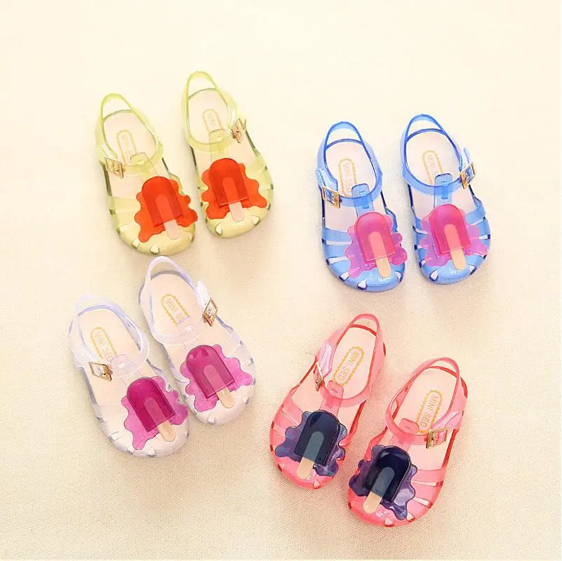 2018 New Kids Mini Sed Jelly Sandals For Baby Girls ice cream Children