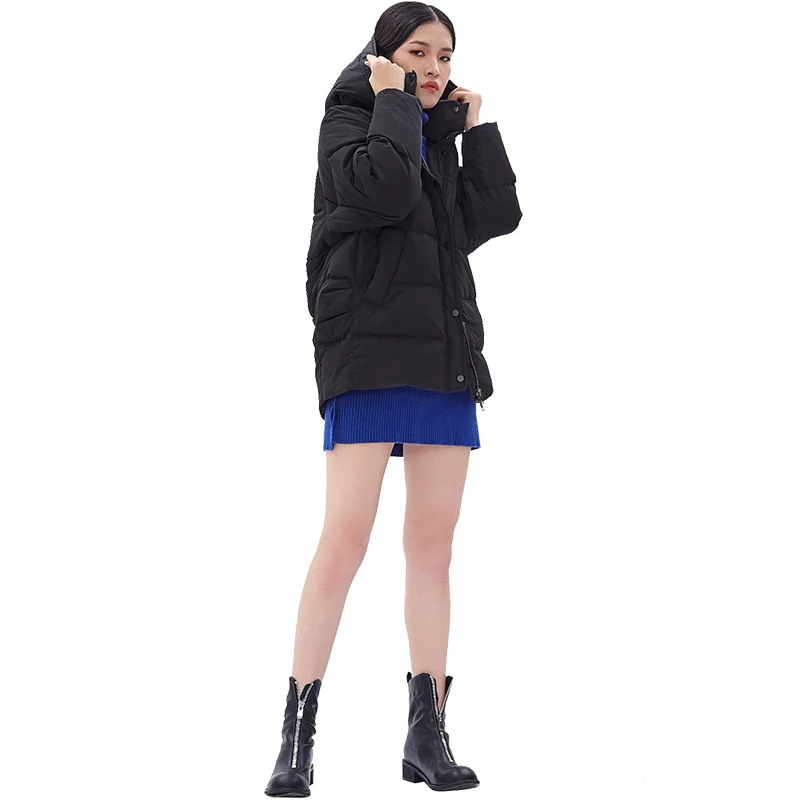 ODM Новый женский черный пуховик высокого класса packable вниз пальто индивидуальные