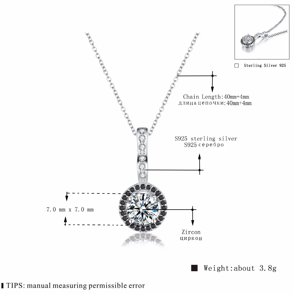 Классические 925 пробы серебряные ювелирные изделия трендовые ожерелья для помолвки подвески для женщин Свадебные Подвески Bijoux P064