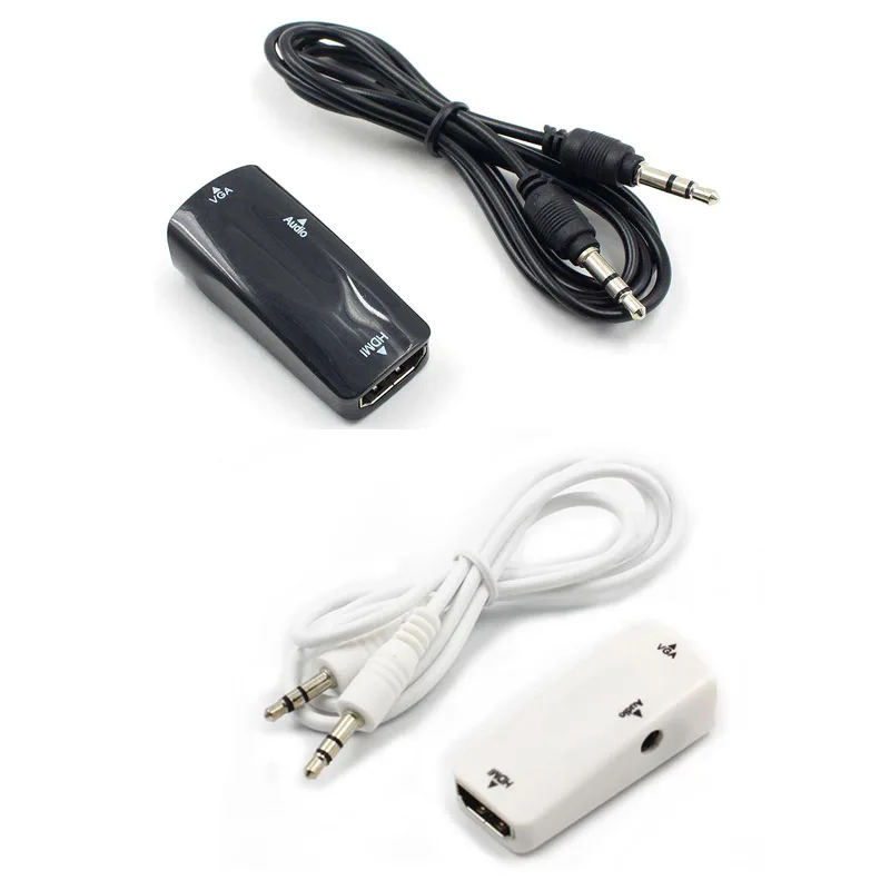 Набор 1080P HDMI типа мама to VGA Женский видео конвертер адаптер с 3 5 мм аудио кабель для