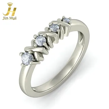 

Jinhui Women The Candid Journey Ring Solid 18K White 750 Gold 0.199CT Natural Diamond Jewelry Free Engraving