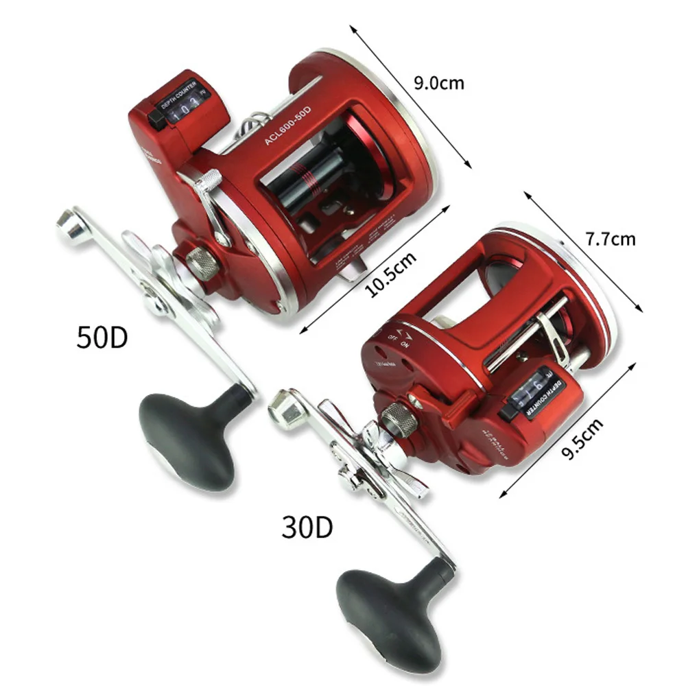 

YUMOSHI Left / Right Hand Cast Drum Wheel 12 Bearings Fishing Reel with Electric Depth Counting Multiplier JOSBY