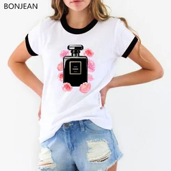 New Arrival 2019 perfume flowers print t shirt women summer tops fashion white t-shirt female harajuku casual tee shirt femme New Arrival 2019 perfume flowers print t shirt women summer tops fashion white t-shirt female harajuku casual tee shirt femme