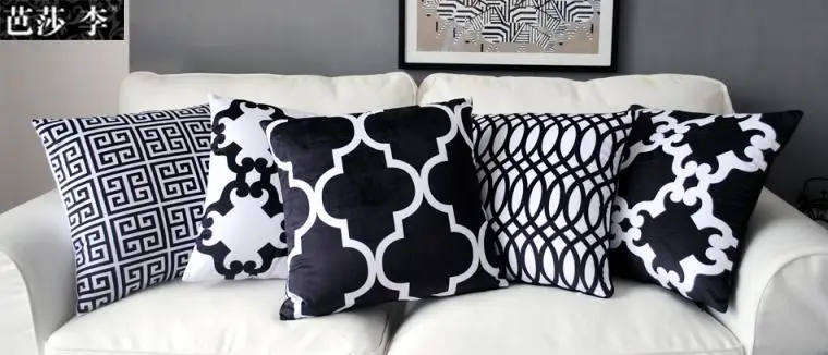 black and white sofa cushions