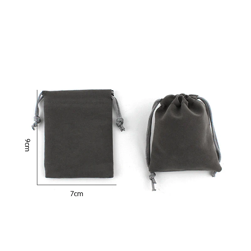 

LOT X 1 PCS Grey color Velvet gift bag party favour gift bag jewellery bag coin purse 7cmX10cm