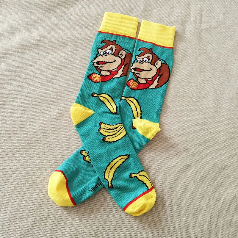 Новые носки для косплея Супер Марио Ослик Конг, мужские Гольфы с героями мультфильмов, носки Mario Bros, спортивные носки для взрослых