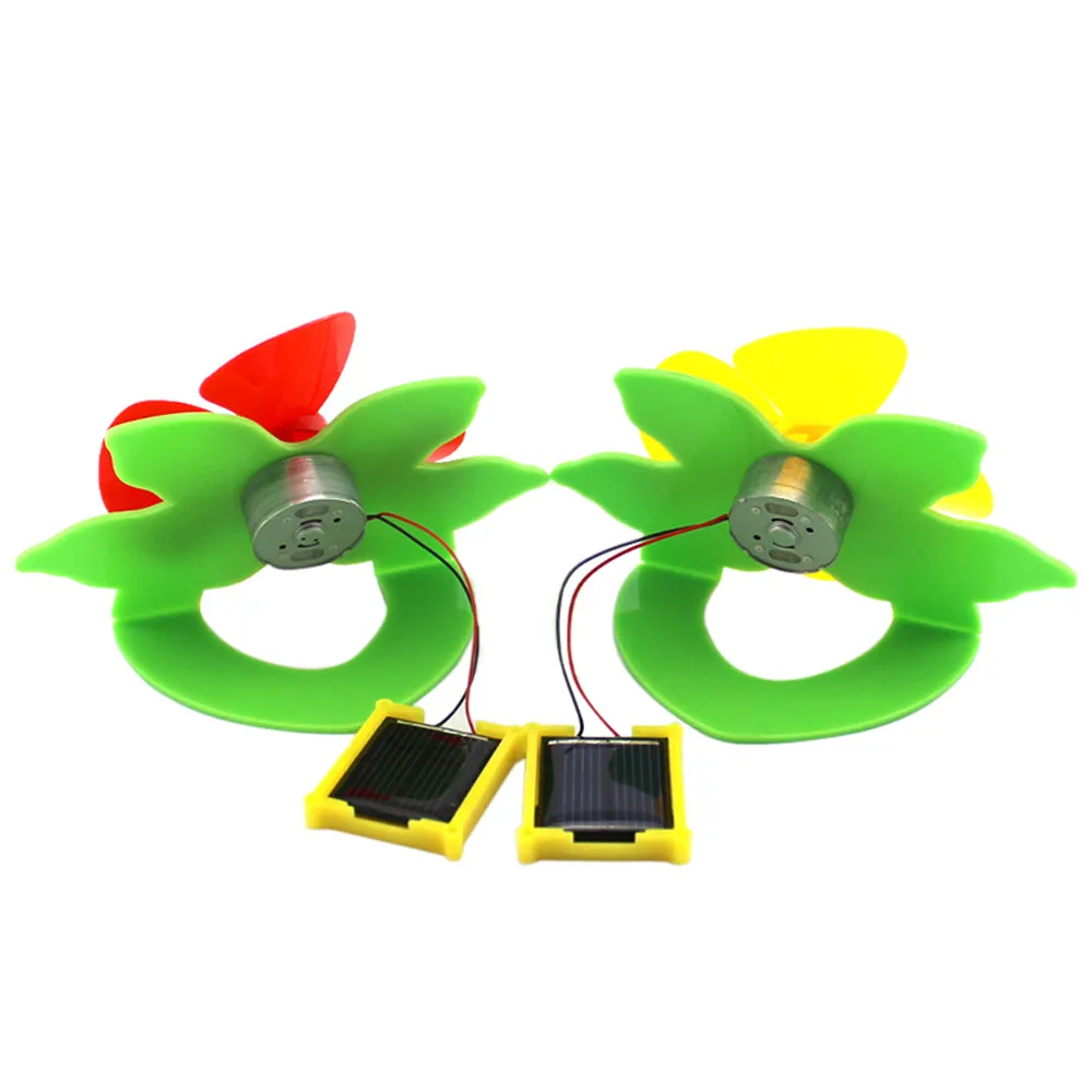 DIY Mini solar powered toys educational Green Leaf Flower Children
